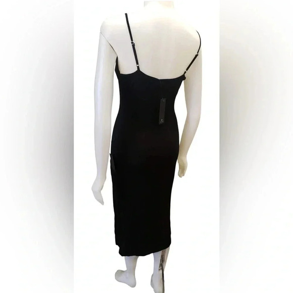 Lulu’s Sexy Black Midi Side Ruching  Dress Size Medium - Picture 6 of 12